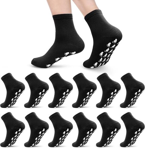 12 pairs pilate socks yoga socks grippy socks Non slip socks woman with Hospital socks solid color bulk Ankle for home workout in Saudi Arabia