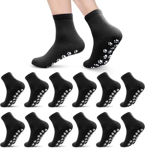 12 pairs pilate socks yoga socks grippy socks Non slip socks woman with Hospital socks solid color bulk Ankle for home workout in Saudi Arabia
