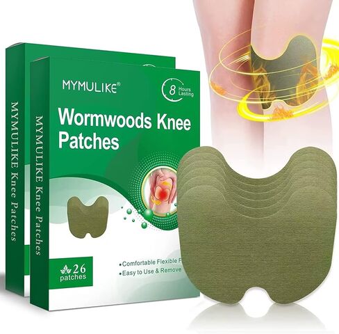 Knee Patches, 100 Count Warming Natural Herbal Plaster Knee Patches, Wormwood Extract Sticker 8 Hours Lasting Relieve Joint Discomfort for Knee, Back, Neck, Shoulder in Kuwait