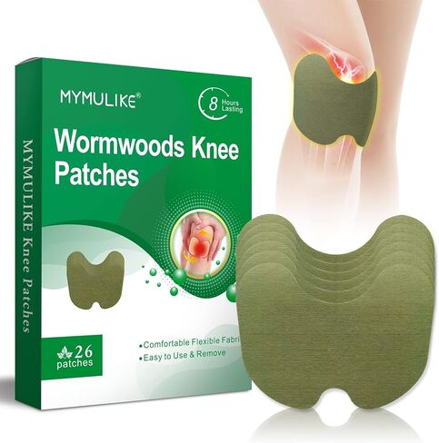 Knee Patches, 100 Count Warming Natural Herbal Plaster Knee Patches, Wormwood Extract Sticker 8 Hours Lasting Relieve Joint Discomfort for Knee, Back, Neck, Shoulder in Kuwait