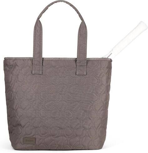 Ame and Lulu Tennis Court Carryall Bag – Quilted Nylon Tennis Ball Pattern, Fits 2 Racquets, Water Bottle Pockets – Navy in Kuwait