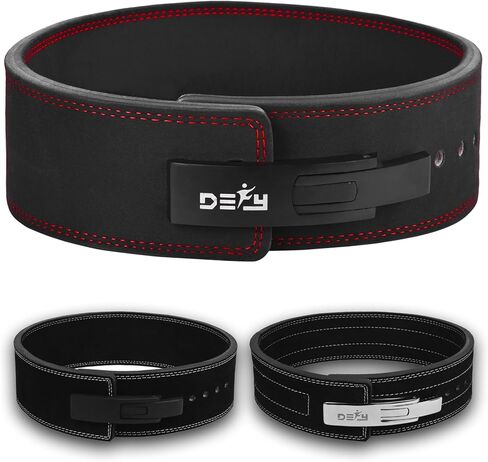 حزام رفع الأثقال من DEFY - حزام رفع الأثقال القوي بعرض 4 بوصات للرجال والنساء - حزام رافعة 10 مم لدعم أسفل الظهر، والتمرين، والرفعة الميتة، وكمال الأجسام IPF in Kuwait