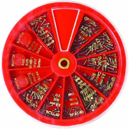 SE 250-Piece Repair Screw Set - Includes Revolving Organizer, Assorted Screws for Watches, Eyeglasses, Sunglasses and More - JT69250 in Saudi Arabia