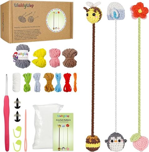 Christmas Snowman Crochet Kit for Beginners, Crochet Starter Kit for Kids Adults, Learn to Crochet w/Step-by-Step Video Tutorials, Pre-Started Yarn, Hook, DIY Amigurumi Craft Gifts for Christmas Décor in Saudi Arabia