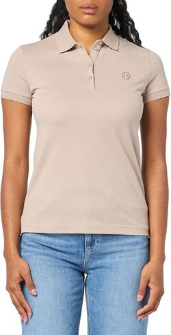 Armani Exchange Women's Classic Circle Logo Short Sleeve Pique Polo Shirt in Saudi Arabia