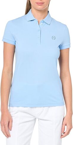 Armani Exchange Women's Classic Circle Logo Short Sleeve Pique Polo Shirt in Saudi Arabia