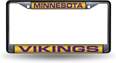 Rico Industries NFL Unisex-Adult Laser Cut Inlaid Standard Chrome License Plate Frame in Saudi Arabia