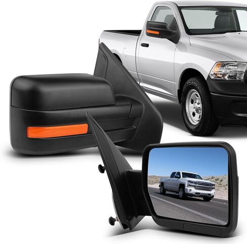 ECCPP Towing Mirrors Compatible With 2004-2006 For Ford F150 With Left Right Side With Power Heated Turn Signal Light Black in Saudi Arabia
