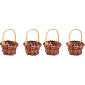 TOYANDONA Miniature Easter Baskets 2pcs Mini Picnic Baskets Miniature Woven Baskets with Handles Pastoral Style Portable Basket for Tiny Birthday Party Favors or Baby Shower Tiny Basket in Kuwait