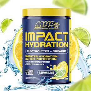 MHP Impact Hydration Electrolyte Creatine Sports Drink Mix, No Artificial Sweeteners or Colors, Performance, Recovery, Concussion Protection, Lemon Lime, 30 servings in Saudi Arabia