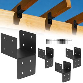 4 Pcs Deck Post Caps Tie Brackets,4x4 Post Base Steel Post Anchor Connector,Heavy Duty Steel Mounting Joist Hanger Brackets Support for Post to Wood in Saudi Arabia