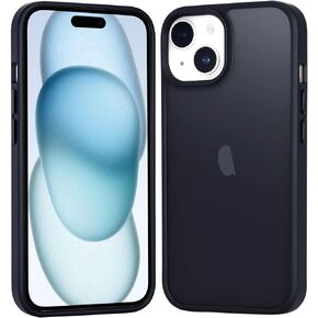 for iPhone 16 Pro Case Matte, Military Grade Drop Protection, Frosted Translucent Back Anti-Fingerprint Slim Shockproof Phone Cover, Black in Saudi Arabia