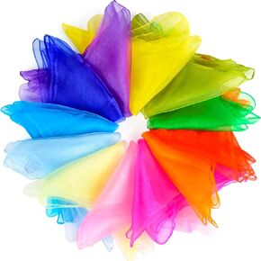 NEBURORA Juggling Scarves Square Colorful Play Scarve for Dance Magic Tricks Performance Props Scarf Accessories 12 Colors in Kuwait