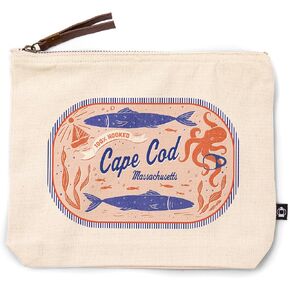 Lantern Press Cape Cod، ماساتشوستس، سلسلة Dockside، 100% معقوف، حقيبة بسحاب من القطن 100%، ملحقات السفر، حقيبة Go in Kuwait