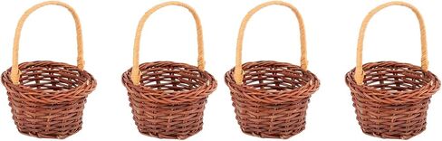 TOYANDONA Miniature Easter Baskets 2pcs Mini Picnic Baskets Miniature Woven Baskets with Handles Pastoral Style Portable Basket for Tiny Birthday Party Favors or Baby Shower Tiny Basket in Kuwait