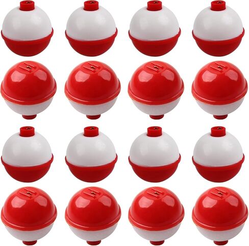 VATEICO Fishing Folats Bulk Hard ABS Bobbers Snap-on Floats Push Button Round Buoy Float Bobbers for Crappie Panfish Walleyes Red and White 0.75"/1"/1.25"/1.5"/2" in Kuwait