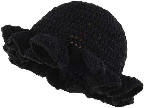 Crochet Bucket Hat Women Trendy Knit Floppy Cap Cute Boho Handmade Beanies Outdoor Boho Travel Fishing Hat in Kuwait