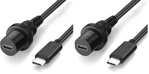 USB نوع C 3.1 ذكر إلى أنثى كابل تثبيت دافق مجموعة أدوات مضادة للماء ملحقات لوحة عدادات السيارة محول محول تمديد موسع لسيارة قارب دراجة نارية دراجة نارية 1 قدم 30 سم in Kuwait