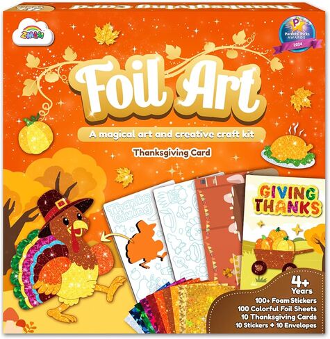 ZMLM Christmas Crafts Games for Kids - Foil Arts Fun Christmas Cards - No Mess Foil Art Creative Activity Kits - Christmas Toys Gifts for 4 5 6 7 8 9 10 Girls Boys - with Envelopes and Stickers in Kuwait