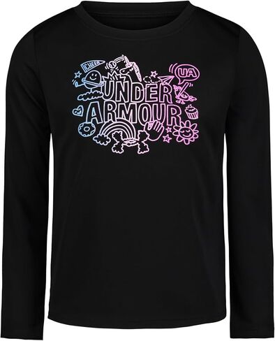 Under Armour Girls' Outdoor Long Sleeve Tee, Stylish Crew Neckline, Cute Full Fit in Kuwait