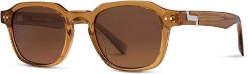 نظارات Lautner Premium UV400 المستقطبة، XL والمقاسات الأصلية، إطارات من الأسيتات ذات الشكل الذكي، عدسات مقاومة للخدش (ويسكي، XL) in Saudi Arabia