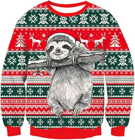 RAISEVERN Ugly Christmas Sweater for Men Women Knitted Pullover Tops in Kuwait