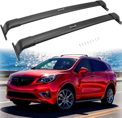 Roof Rack for Buick Envision 2016 2017 2018 2019 2020 Heavy Duty Aluminum Cross Bars Luggage Cargo Carrier Accessories(Work with Side Rails) in Kuwait