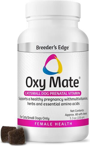Revival Animal Health Breeder's Edge Oxy Mate (2 Pack, 120 Total Chews) Prenatal Soft Chews for Medium & Large Dogs & Cats, Pregnancy Vitamins for Dogs & Cats, 2-60 Count Bottles in Kuwait