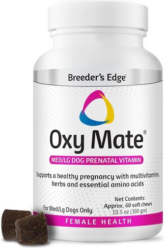 Revival Animal Health Breeder's Edge Oxy Mate (2 Pack, 120 Total Chews) Prenatal Soft Chews for Medium & Large Dogs & Cats, Pregnancy Vitamins for Dogs & Cats, 2-60 Count Bottles in Saudi Arabia