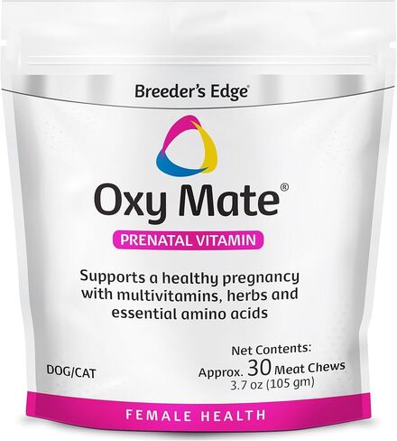 Revival Animal Health Breeder's Edge Oxy Mate (2 Pack, 120 Total Chews) Prenatal Soft Chews for Medium & Large Dogs & Cats, Pregnancy Vitamins for Dogs & Cats, 2-60 Count Bottles in Saudi Arabia