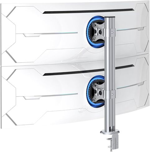 BEWISER Dual Monitor Stand Desk Mount- Vertical Heavy Duty Monitor Riser Fits Two 17 to 49 Inch Screen with Swivel, Tilt, Height Adjustable,weight capacity up to 33 lbs，BL200-B in Saudi Arabia