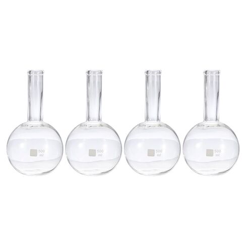 PATIKIL 250ml Boiling Flask, 2Pcs 3.3 Borosilicate Glass Single Neck Flat Bottom Flask with 24/40 Standard Taper Outer Joint for Laboratory, Clear in Saudi Arabia