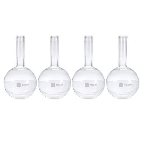 PATIKIL 250ml Boiling Flask, 2Pcs 3.3 Borosilicate Glass Single Neck Flat Bottom Flask with 24/40 Standard Taper Outer Joint for Laboratory, Clear in Saudi Arabia