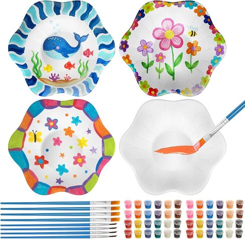 4 Sets Jewelry Dish Making Kit DIY Jewelry Dish Arts and Crafts Kit Make Your Own Jewelry Bowls Gifts for Birthday Gift Ideas in Saudi Arabia
