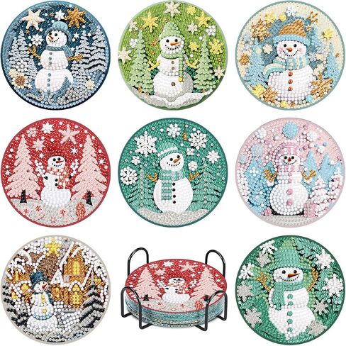 8 Pcs Diamond Painting Coasters, DIY Moon Diamond Art Coasters for Drinks Diamond Painting Kits for Beginners, Diamond Art Kits Craft Supplies for Adults, Coasters Gift in Saudi Arabia