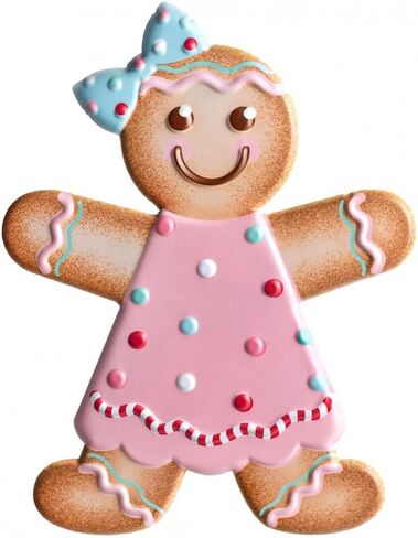 Craig Bachman 13" Metal Embossed Gingerbread: Girl (Red) - Decorative Christmas Metal Ornament Sign Wall Sign Wreath Accent Sign in Saudi Arabia