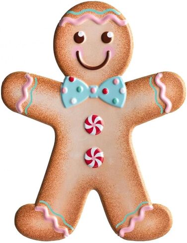 Craig Bachman 13" Metal Embossed Gingerbread: Girl (Red) - Decorative Christmas Metal Ornament Sign Wall Sign Wreath Accent Sign in Saudi Arabia