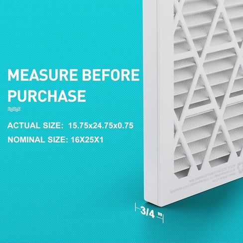 استبدال وسائط فلتر الهواء 16 × 20 × 1، 4 عبوات من الفلتر الداخلي المطوي AC/HVAC من MERV 13 فقط لإطار ABS القابل لإعادة الاستخدام من AErovivo (غير متضمن) - يدوم حتى 3 أشهر in Kuwait