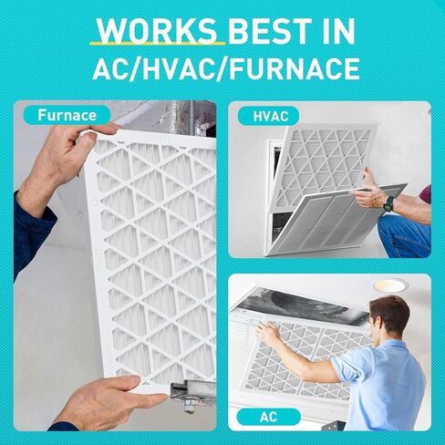 استبدال وسائط فلتر الهواء 16 × 20 × 1، 4 عبوات من الفلتر الداخلي المطوي AC/HVAC من MERV 13 فقط لإطار ABS القابل لإعادة الاستخدام من AErovivo (غير متضمن) - يدوم حتى 3 أشهر in Kuwait