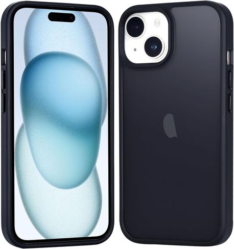 for iPhone 16 Pro Case Matte, Military Grade Drop Protection, Frosted Translucent Back Anti-Fingerprint Slim Shockproof Phone Cover, Black in Kuwait