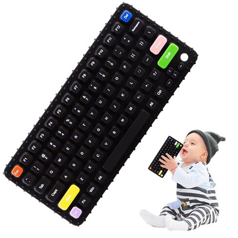 Baby Keyboard Teething Toys for Babies 0-3, 0-6, 6-12 Months | Soft Silicone Keyboard Teethers Toys | Baby Fidget Toys 0-6 Months | Infant Teether Pacifier for Breastfeeding Baby Boy Girl in Kuwait