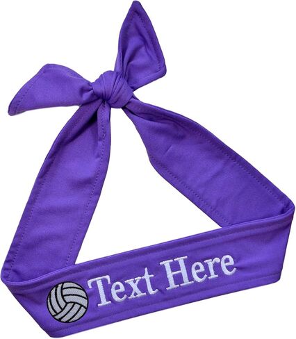 Funny Girl Designs Volleyball TIE BACK Moisture Wicking Headband Personalized with the EMBROIDERED Name of Your Choice in Saudi Arabia