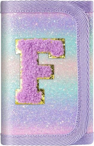 sundee Kids Wallet Trifold Wallet with Personalized Initials Alphabet Perfect Girls Gifts for Birthday Festival Purple-P in Saudi Arabia