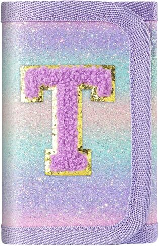 sundee Kids Wallet Trifold Wallet with Personalized Initials Alphabet Perfect Girls Gifts for Birthday Festival Purple-P in Saudi Arabia