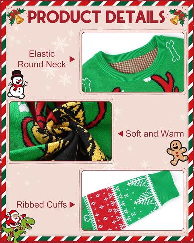 Boy's Ugly Christmas Sweater, Youth Kids Funny Santa Xmas Sweatshirts, Long Sleeve Cute Warm Winter Holiday Pullover in Saudi Arabia