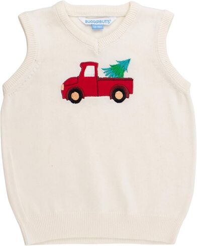 RUGGEDBUTTS Baby/Toddler Boys Holiday V-Neck Sweater Vest in Saudi Arabia
