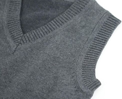 Girls & Boys Uniform Cotton V-Neck Sweater Vest, Knit Sweater Cardigan with Button in Saudi Arabia