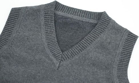 Girls & Boys Uniform Cotton V-Neck Sweater Vest, Knit Sweater Cardigan with Button in Saudi Arabia