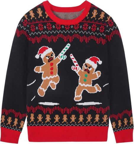 Boy's Ugly Christmas Sweater, Youth Kids Funny Santa Xmas Sweatshirts, Long Sleeve Cute Warm Winter Holiday Pullover in Saudi Arabia