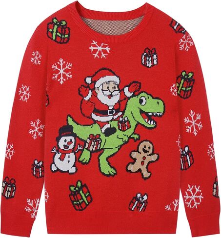 Boy's Ugly Christmas Sweater, Youth Kids Funny Santa Xmas Sweatshirts, Long Sleeve Cute Warm Winter Holiday Pullover in Saudi Arabia